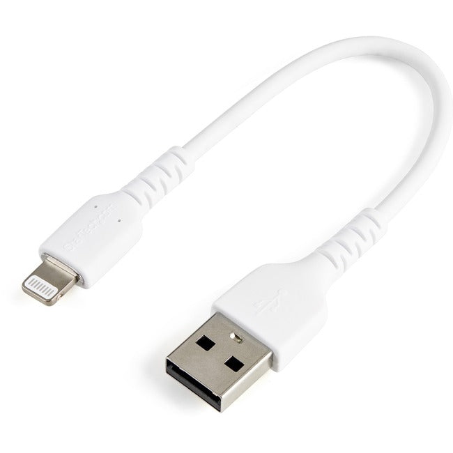 Câble USB-A vers Lightning blanc durable de 15 cm de StarTech.com, câble de charge/synchronisation robuste et résistant pour Apple iPhone/iPad certifié MFi