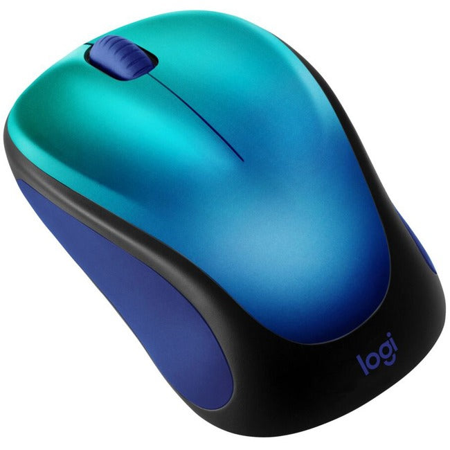 Souris sans fil édition limitée Logitech Design Collection avec motifs colorés - Récepteur USB Unifying, autonomie de 12 mois de la pile AA, portable et légère, Plug &amp; Play facile avec compatibilité universelle - BLUE AURORA