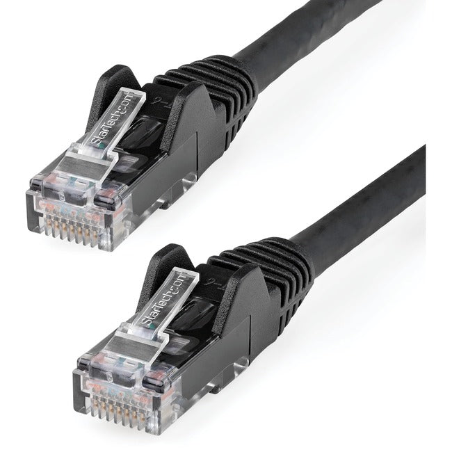 Câble Ethernet CAT6 StarTech.com de 2 m, LSZH (faible émission de fumée et zéro halogène) 10 GbE anti-accroc 100 W PoE UTP RJ45, cordon de raccordement réseau noir, ETL