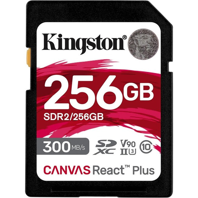 Carte SDXC Kingston Canvas React Plus SDR2 256 Go Classe 10/UHS-II (U3) V90