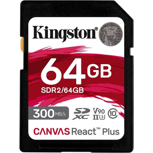 Carte mémoire SDXC Kingston Canvas React Plus SDR2 64 Go Classe 10/UHS-II (U3) V90