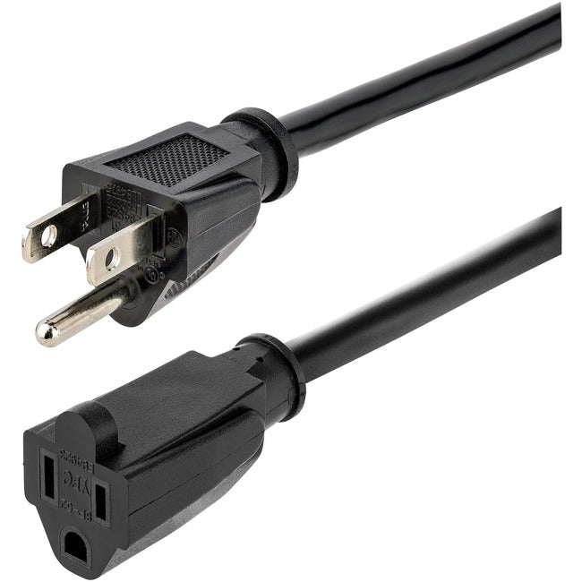 StarTech.com Rallonge électrique robuste de 4,5 m (15 pi), câble d'alimentation noir NEMA5-15P vers NEMA5-15R, 15 A 125 V, 14 AWG, calibre élevé