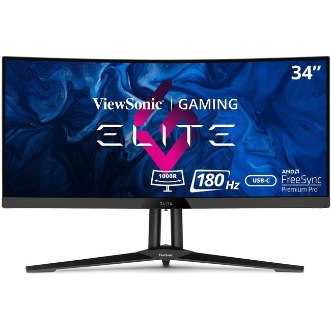 ViewSonic Gaming XG340C-2K 34" Class UWQHD Curved Screen Gaming LED Monitor - 21:9 - Black