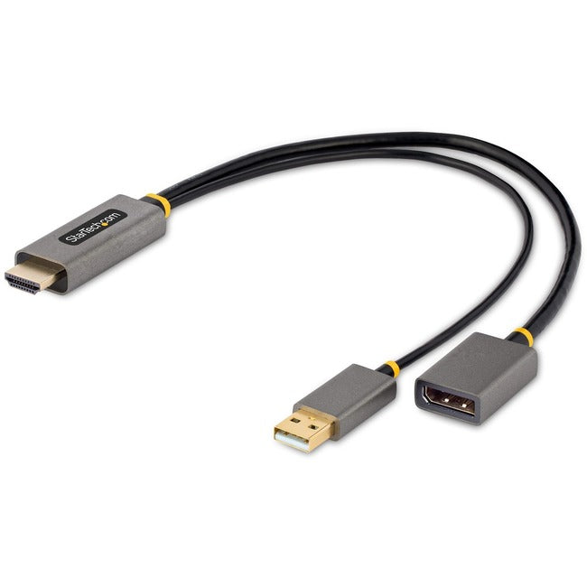 Adaptateur HDMI vers DisplayPort StarTech.com de 30 cm, source HDMI 4K 60 Hz HDR vers moniteur DP, alimentation par bus USB, HDMI 2.0 vers DisplayPort 1.2