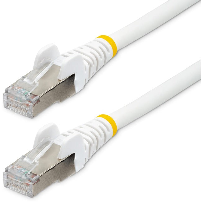 Câble Ethernet CAT6a StarTech.com de 3 m, cordon de raccordement réseau RJ-45 sans accroc PoE S/FTP 10 GbE 100 W à faible émission de fumée et sans halogène (LSZH) blanc