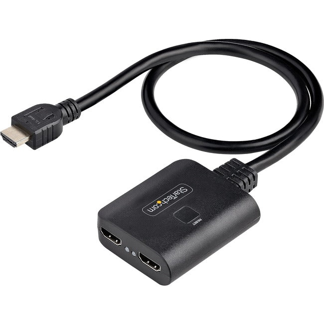 StarTech.com Répartiteur HDMI 2 ports, vidéo HDMI 2.0 4K 60 Hz, répartiteur HDMI 4K 1 entrée 2 sorties, répartiteur d'affichage/sortie HDMI 1x2, HDR/HDCP