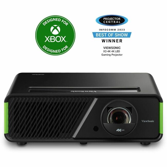 ViewSonic X2-4K Short Throw LED Projector - Wall Mountable, Ceiling Mountable - Black