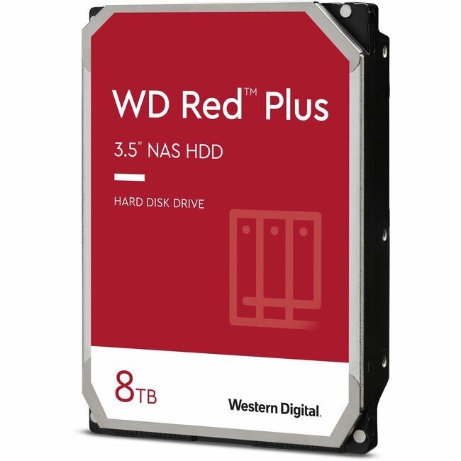 WD Red Plus WD80EFPX 8 TB Hard Drive - 3.5" Internal - SATA (SATA/600) - Conventional Magnetic Recording (CMR) Method