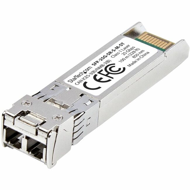 StarTech.com MSA-Compliant SFP-25G-SR-S SFP28 Module, 25Gb Multimode Fiber (MMF), 25GBASE-SR LC Transceiver, 850nm, 100m (328ft), DDM/DOM