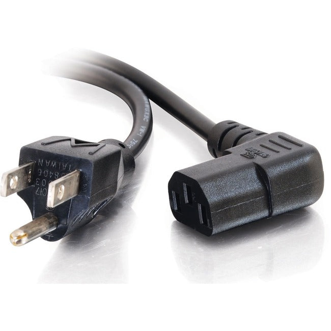 C2G 10ft Universal Right Angle Power Cord